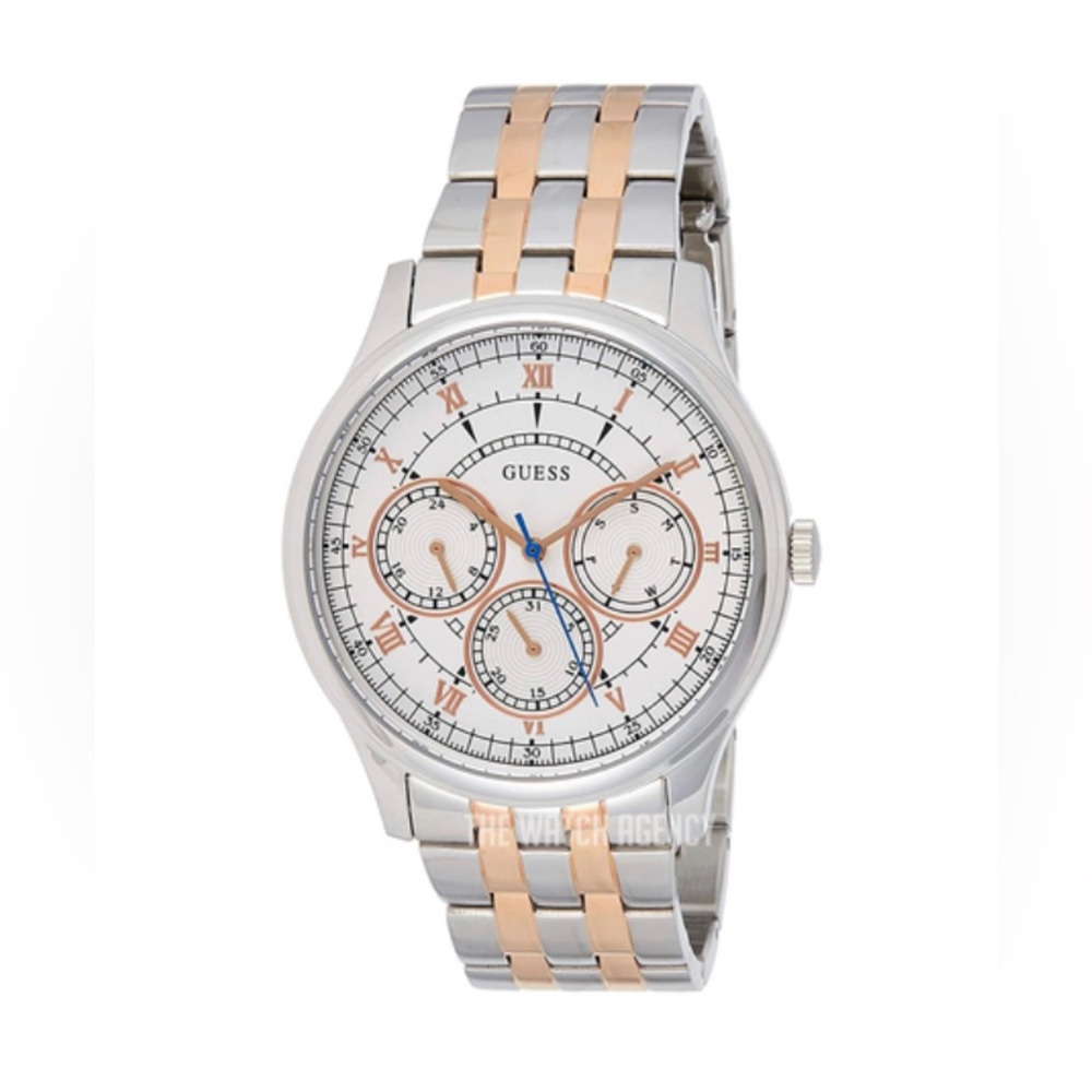 GUESS Men's QUARTZ ANALONG WATCH 43mm Steel Bracelet Quartz Watch‎ W1180G1.